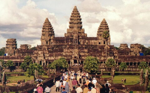 Vista general del templo Angkor Wat en Camboya.