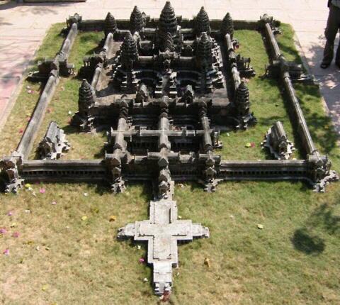 Modelo a escala del templo Angkor Wat en Camboya.