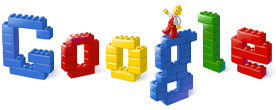 Logo Google conmemorativo del 50 aniversario de los bloques Lego.