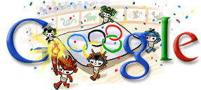 Logo Google conmemorativo de la ceremonia de inauguración de las Olimpiadas 2008 (Pekín).