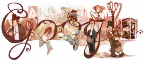 Logo Google conmemorativo del nacimiento de Charles Dickens.