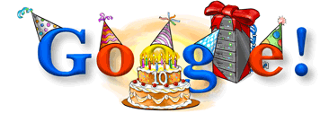 Logo conmemorativo del décimo aniversario de Google.