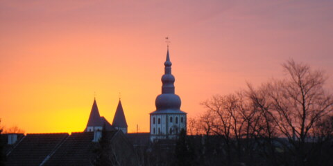 Amanecer en Lippstadt, visto desde la ventana.