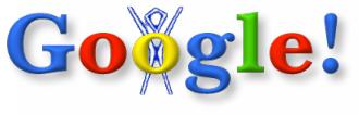 Primer logo especial de Google diseñado por Larry Page y Sergey Brin.